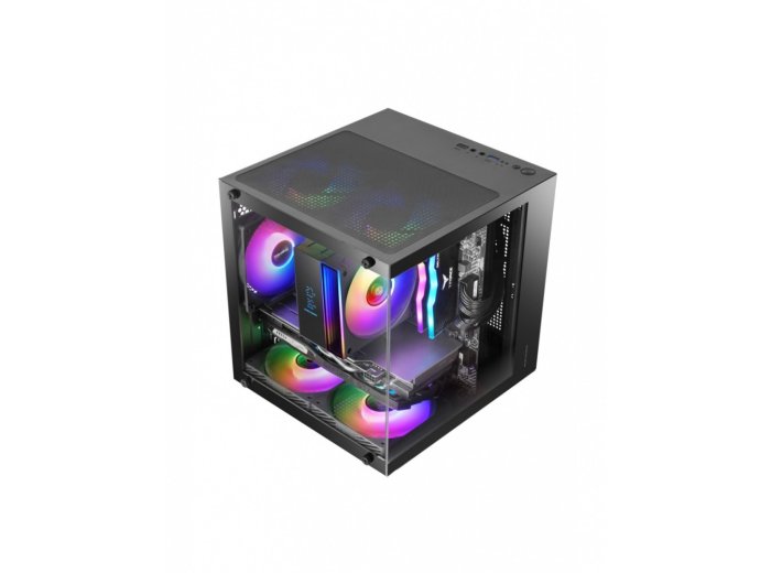 Obudowa MARS MC-CUBE 1xARGB mATX black