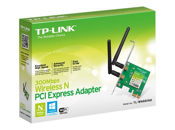 TPLINK TL-WN881ND TP-Link TL-WN881ND karta sieciowa PCIe Wireless 802.11n/300Mbps 2 odłączalne ant