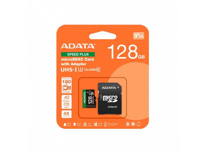 Karta pamięci microSD Speed Plus 128GB UHS1 U3 V30 A2 180/160 MB/s