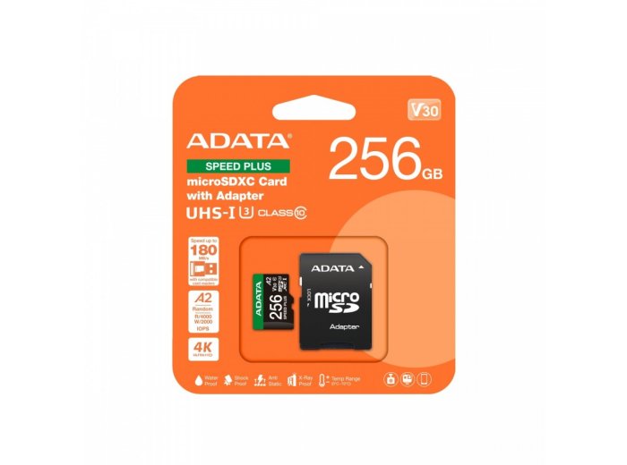 Karta pamięci microSD Speed Plus 256GB UHS1 U3 V30 A2 180/160 MB/s