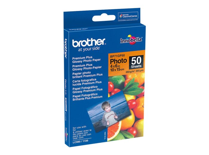 BROTHER BP71GP50 Papier fotograficzny Brother BP71GP50 50ark błyszczący 6x4