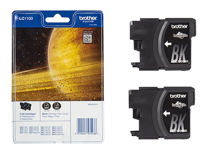 BROTHER LC1100BKBP2 Tusz Brother LC1100BKBP2 black Blister Pack (dwupak) 450str DCP395CN/DCP58CW