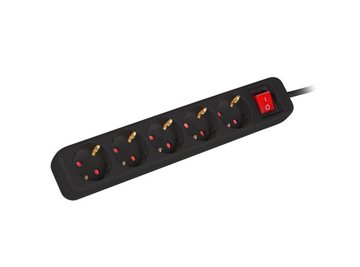 Listwa przedłużacz 1,5m 5x230 V  PS1-05F-0150-BK