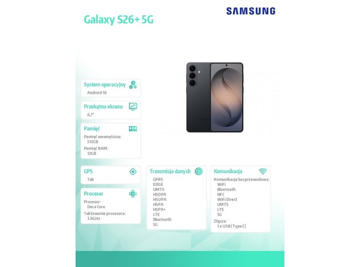 Samsung Galaxy S26+ (SM-S947B) 5G 12/512GB Black