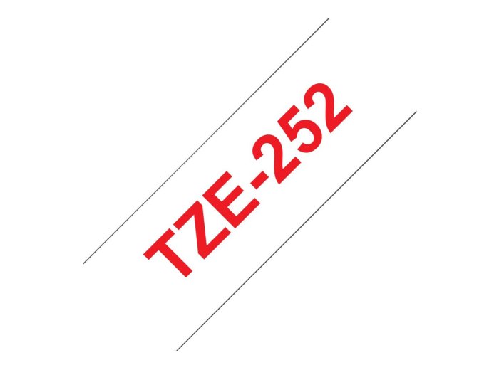 BROTHER TZE252 Taśma Brother 24mm RED ON WHITE
