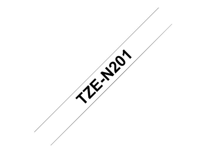 BROTHER TZEN201 Taśma Brother 3.5mm BLACK ON WHITE NON LAMINATED