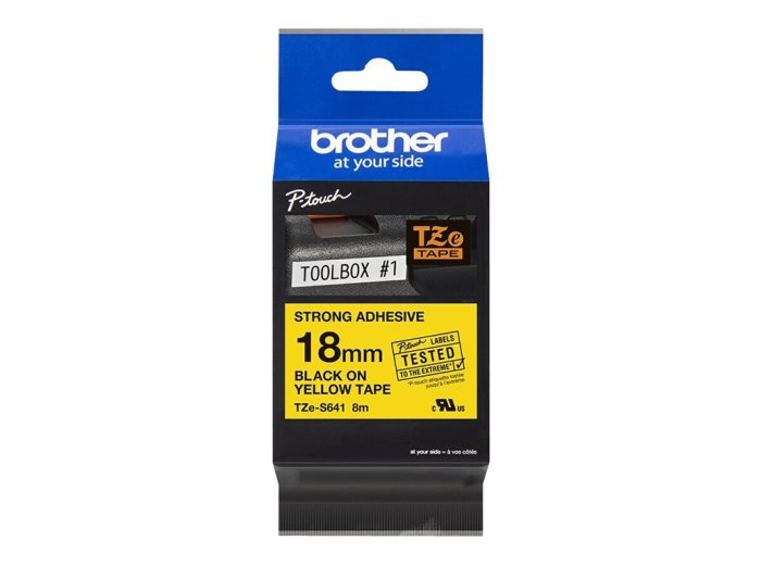 BROTHER TZES641 Taśma Brother 18mm BLACK ON YELLOW ADHESIVE TAPE
