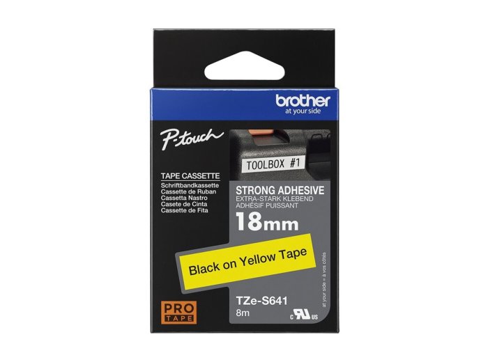 BROTHER TZES641 Taśma Brother 18mm BLACK ON YELLOW ADHESIVE TAPE