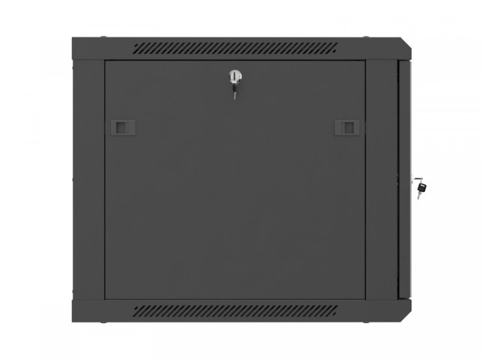 Szafa instalacyjna rack wisząca 19 cali 9U 600x600 czarna drzwi perforownae ( flat pack)