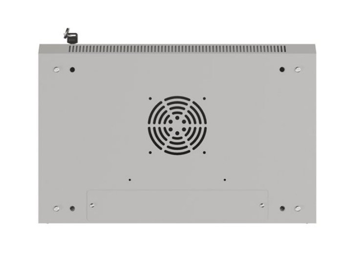 Szafa instalacyjna rack wisząca 19" 9U 540x350 szara drzwi przeszklone ( flat pack)