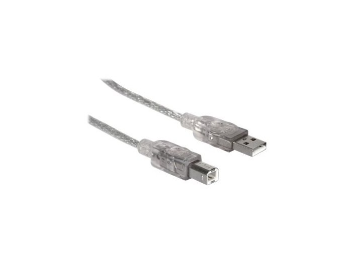 MANHATTAN 333405 Manhattan Kabel USB 2.0 A-B M/M 1,8m srebrny