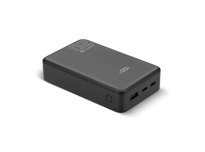 EVERACTIVE POWERBANK 20 000MAH, 1X USB, 2X USB-C, 20W, QC4+, WYŚWIETLACZ LCD, CZARNY EB-22QB