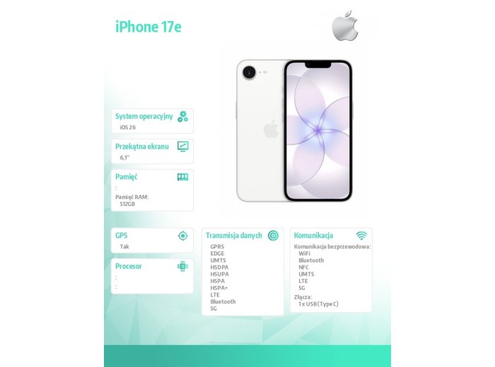 iPhone 17e 512GB Biały