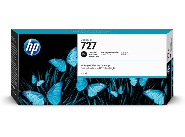 HP Czarny fotograficzny wkład atramentowy 727 DesignJet 300 ml