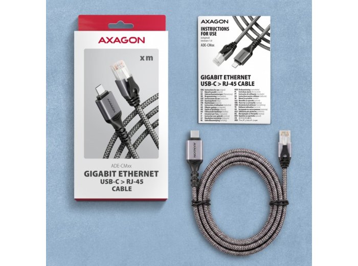 ADE-CM15 USB-C Gigabit Ethernet adapter z zintegrowanym kablem sieciowym CAT6 RJ-45 1.5 m