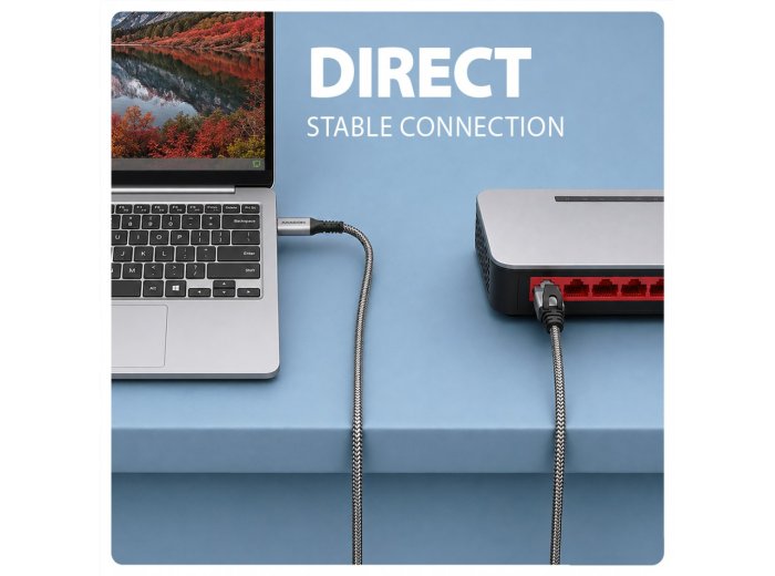 ADE-CM20 USB-C Gigabit Ethernet adapter z zintegrowanym kablem sieciowym CAT6 RJ-45 2 m