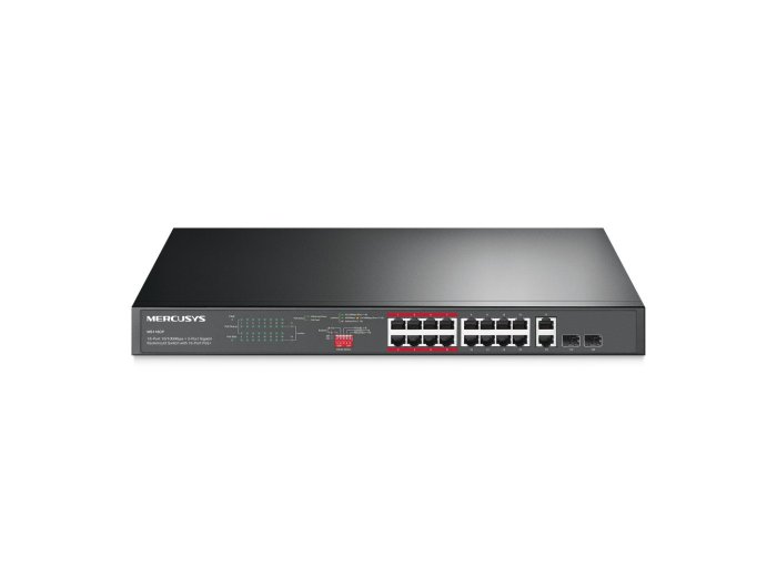 Przełącznik MS118CP 16-Port 10/100M + 2-Port G Rack Sw16PoE