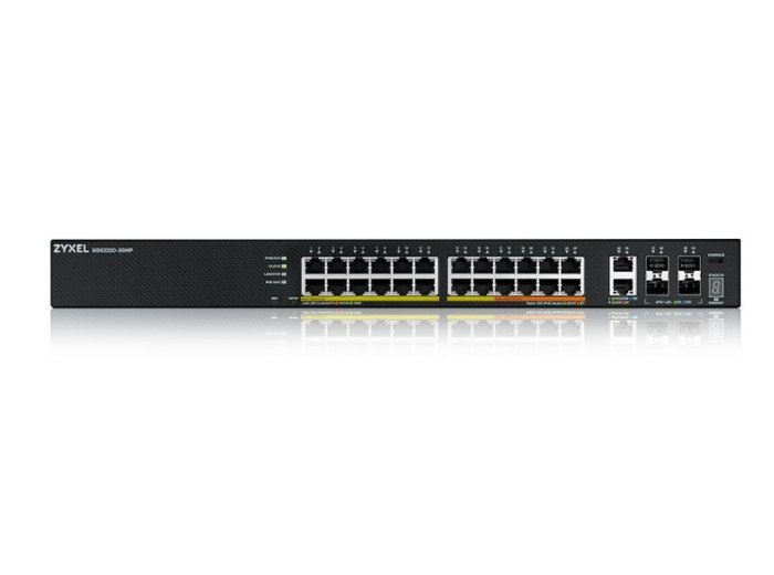 Przełącznik dostępowy L3 24 porty PoE,10GbE RJ-45, 4 porty 10GbE SFP+ XGS2220-30HP-EU0101F