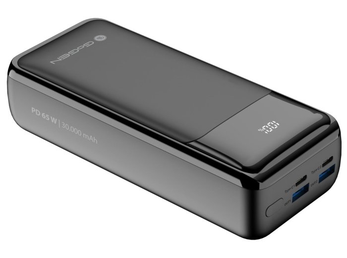 Powerbank GoGEN PB300002B 30000 mAh USB-C PD 65W QC 22,5W LCD czarny