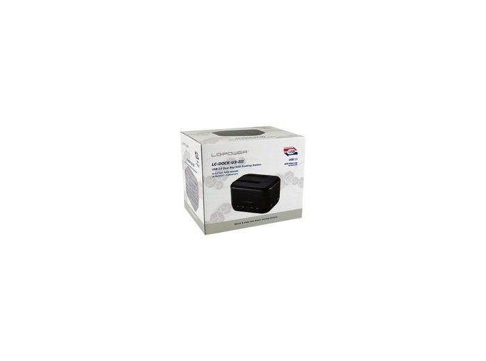 LC-Power LC-DOCK-U3-III stacja dokująca do dysków twardych USB 3.2 Gen 1 (3.1 Gen 1) Type micro-B Czarny
