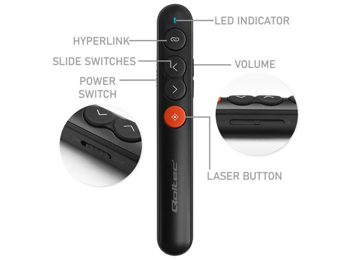 Laserowy wskaźnik/Prezenter 4w1/USB 3.0/2.4GHz/30m