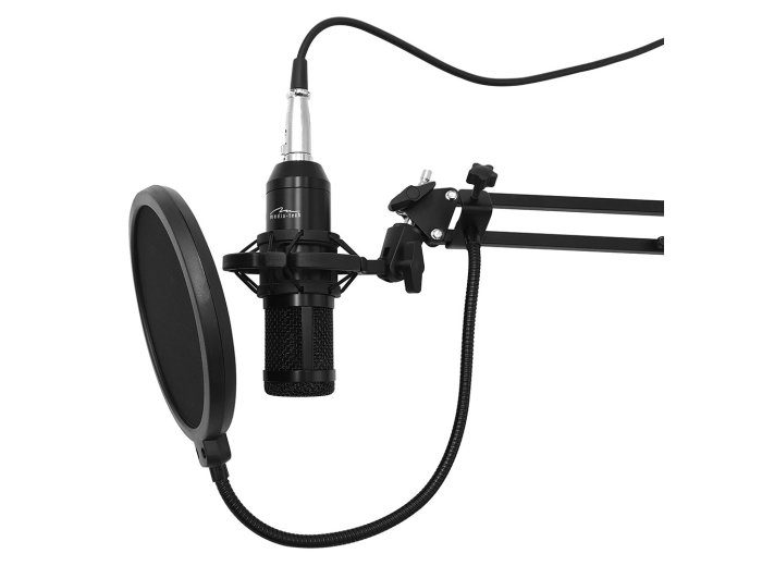 Mikrofon pojemnościowy, studyjny z zestawem akcesoriów STUDIO AND STREAMING MICROPHONE MT397K (Czarny)
