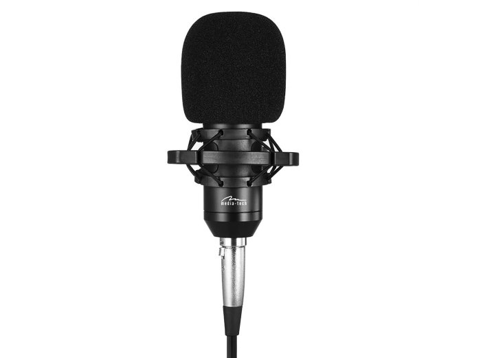 Mikrofon pojemnościowy, studyjny z zestawem akcesoriów STUDIO AND STREAMING MICROPHONE MT397K (Czarny)