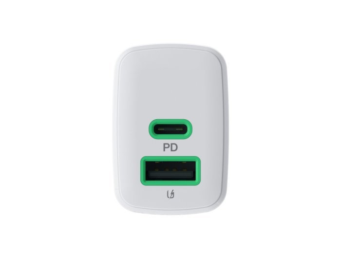 Ładowarka sieciowa 30W 1xUSB-C 1xUSB-A biała