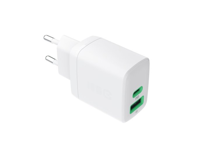 Ładowarka sieciowa 30W 1xUSB-C 1xUSB-A biała