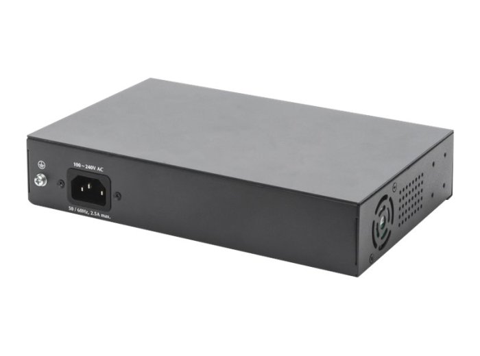Digitus Przełącznik sieciowy niezarządzalny desktop 8x RJ45 Gb/s (w tym 6xPoE)+ 2x SFP, PoE++ max budżet 180W