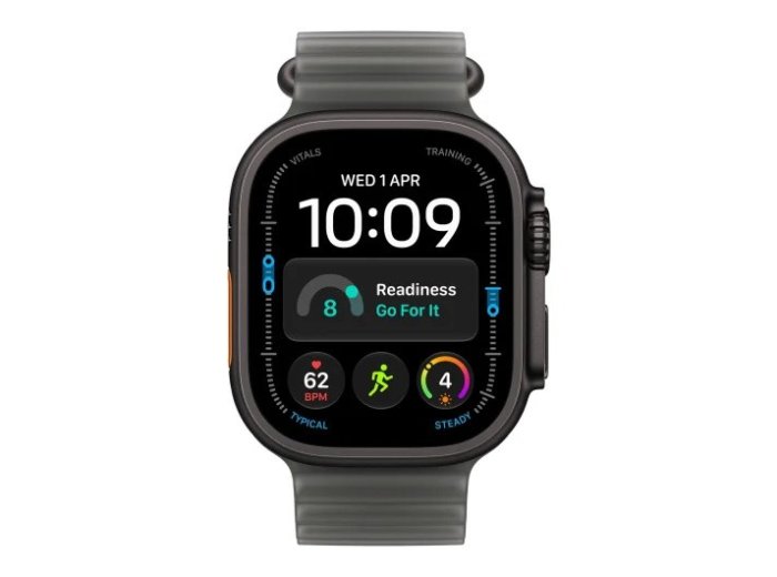 Smartwatch Watch Ultra 4 GPS + Cellular, koperta 49mm z tytanu w kolorze czarnym, pasek Ocean w kolorze półprzezroczystej czerni