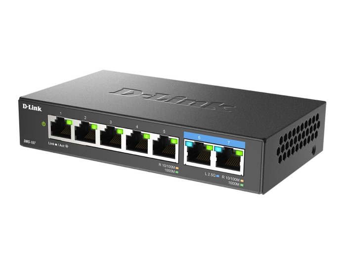 Switch sieciowy D-Link DMS-107/E łącza sieciowe Nie zarządzany Gigabit Ethernet (10/100/1000) Czarny