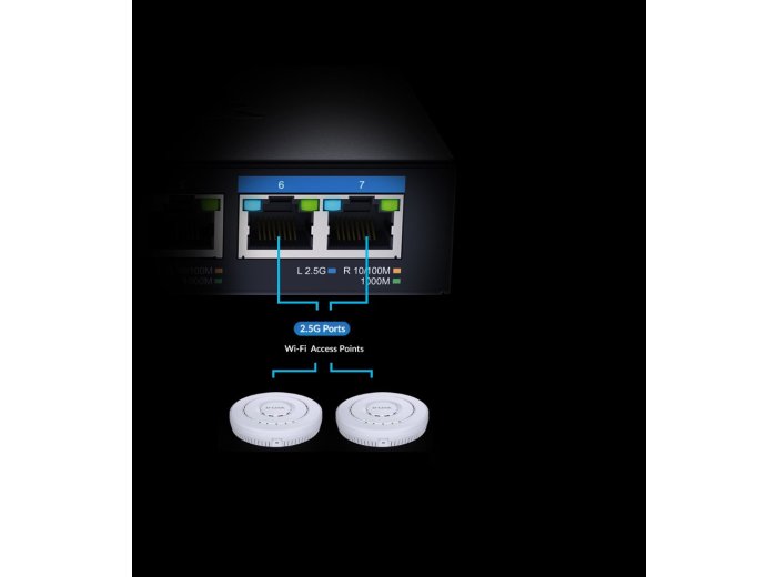 Switch sieciowy D-Link DMS-107/E łącza sieciowe Nie zarządzany Gigabit Ethernet (10/100/1000) Czarny