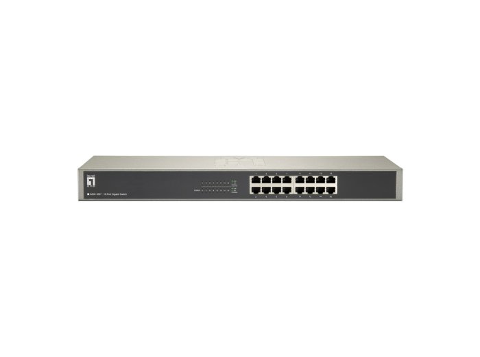 LevelOne GSW-1657 łącza sieciowe Nie zarządzany Gigabit Ethernet (10/100/1000) Czarny, Szary