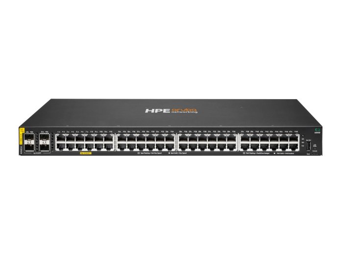 Aruba 6000 48G Class4 PoE 4SFP 370W Zarządzany L3 Gigabit Ethernet (10/100/1000) Obsługa PoE 1U