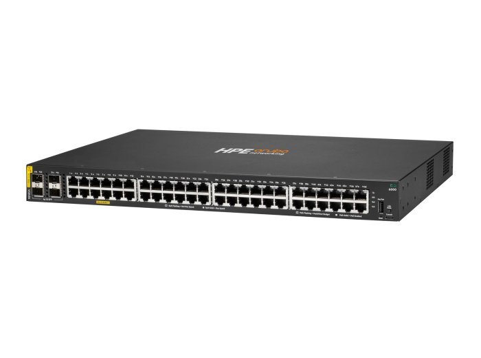 Aruba 6000 48G Class4 PoE 4SFP 370W Zarządzany L3 Gigabit Ethernet (10/100/1000) Obsługa PoE 1U