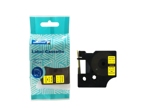 Taśma DYMO D1 18432 12mm x 5.5m S0718450 czarny na żółtym zamiennik