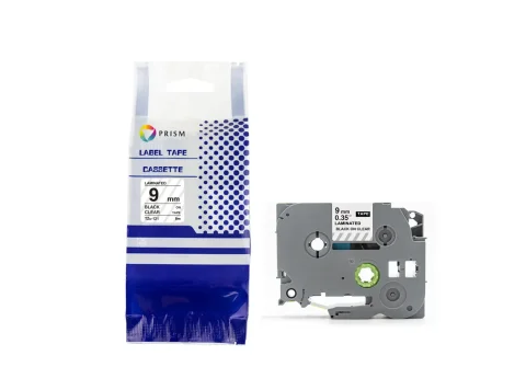 PRISM Brother taśma TZe-121 9mm x 8m czarny na przezroczystym
