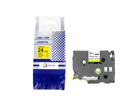 PRISM Brother taśma TZe-FX651 24mm x 8m czarny na żółtym zamiennik