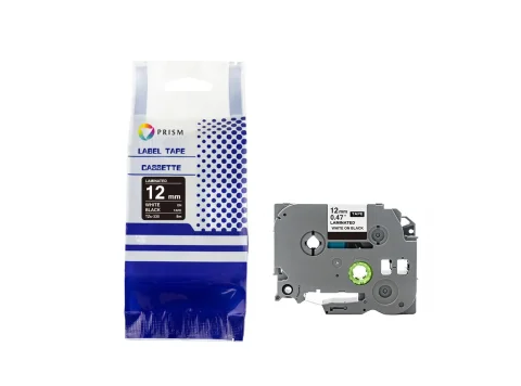 PRISM Brother taśma TZE-335 12mm x 8m biały na czarnym