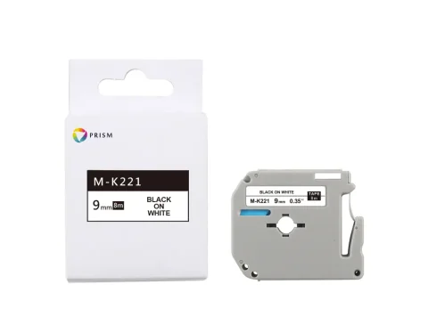 PRISM Brother taśma M-K221 9mm x 8m czarny na białym