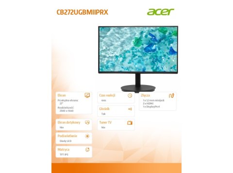 Monitor 27 cali CB272UGBMIIPRX QHD IPS 120Hz 2XHDMI DP