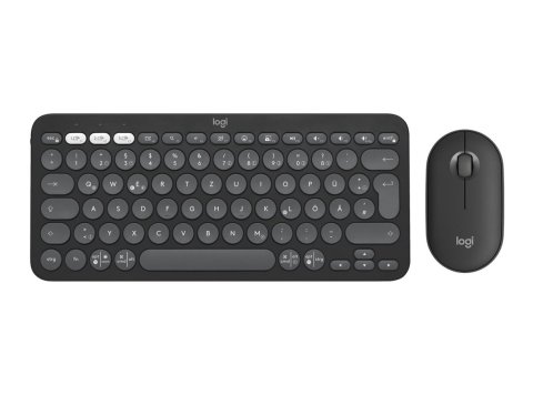Logitech 920-012240 klawiatura Dołączona myszka Uniwersalne RF Wireless + Bluetooth QWERTY Amerykański międzynarodowy Biały