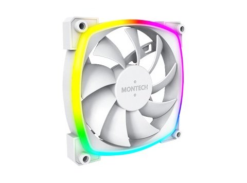 Wentylator Montech AX120 PWM ARGB, 3 szt., Biały - 120mm