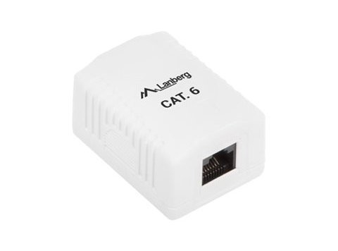 Gniazdo natynkowe Lanberg OU6-0001-W (RJ-45; kat. 6; UTP; kolor biały)