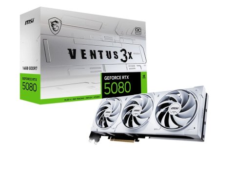 MSI VENTUS GEFORCE RTX 5080 16G 3X OC WHITE karta graficzna NVIDIA 16 GB GDDR7