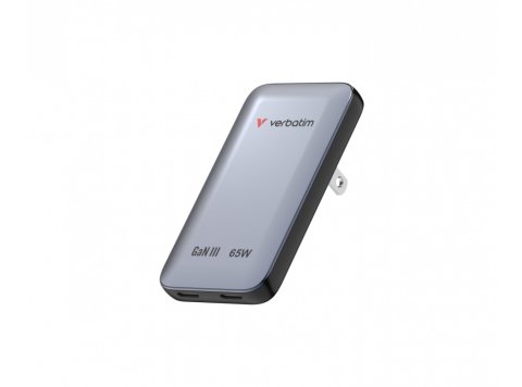 Ładowarka Essentials Slim GaN 65W 2x USB-C, US/UK/UE szara