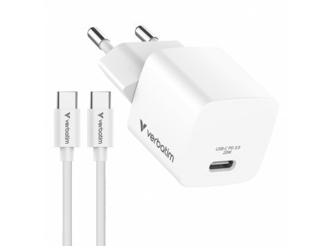 Ładowarka uniwersalna Mini GaN 20W z kablem 1m, USB-C P.D 3.0