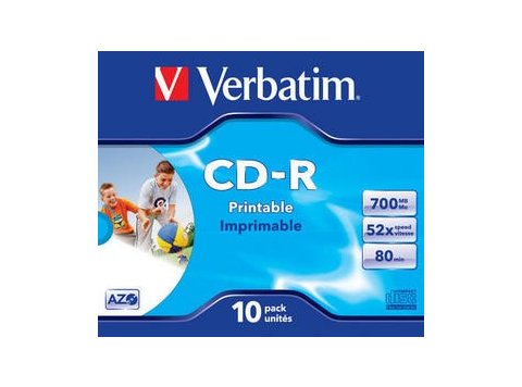 CD-R 52x 700MB 10P JC Printable Azo 43325