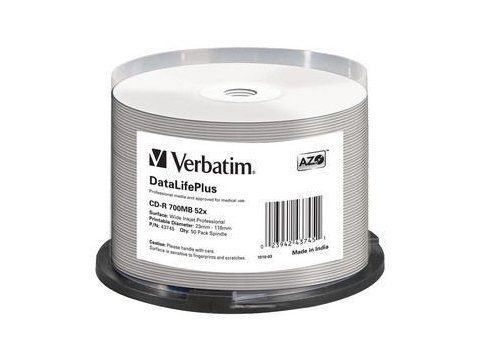 CD-R 52x 700MB 50P CB DL Printable Azo 43745